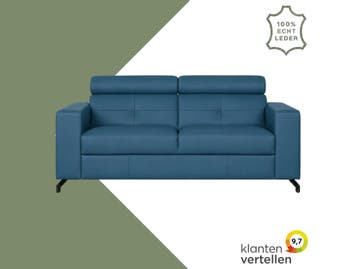 Leren bank Nova - 2.5 zits - Toledo Turquoise (blauw) -, Antiek en Kunst, Ophalen of Verzenden