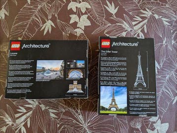 Lego Set - Architecture - The Eiffel Tower; Louvre, Nieuw