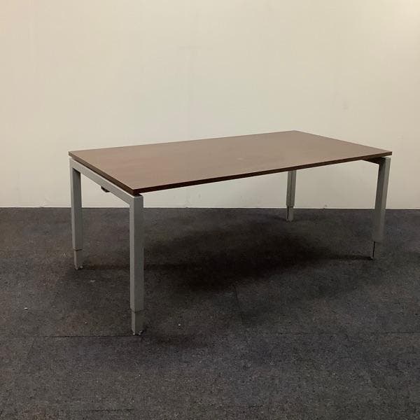 verstelbaar bureau 180x90 cm, Donker bruin blad - grijs, Huis en Inrichting, Bureaus, Gebruikt, In hoogte verstelbaar