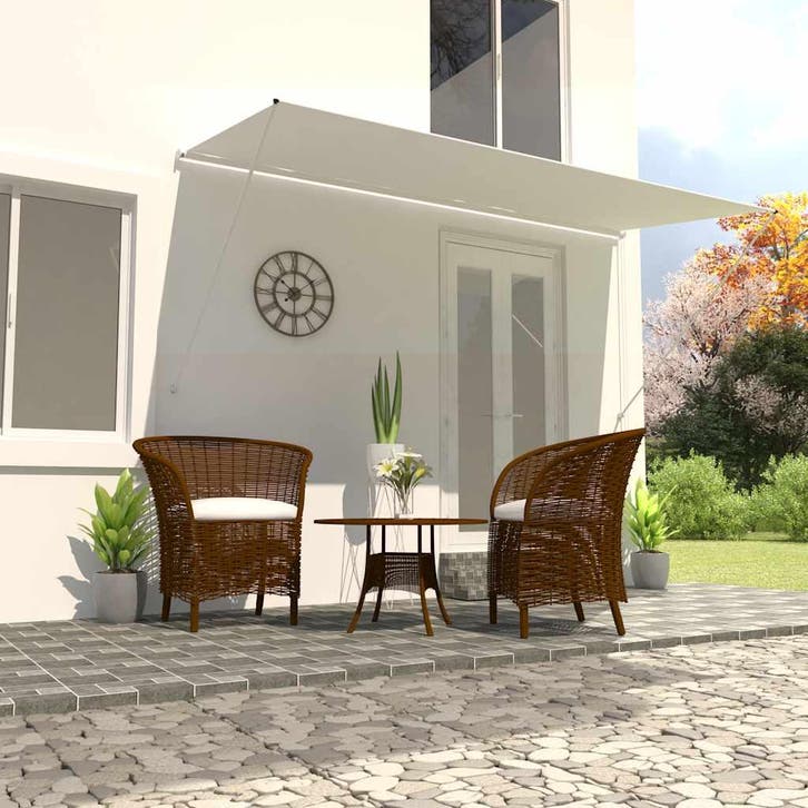 vidaXL Luifel uittrekbaar 400x150 cm crème, Jardin & Terrasse, Protection solaire, Envoi