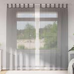 vidaXL Gordijnen voile met lussen 2 st 140x225 cm, Verzenden, Nieuw