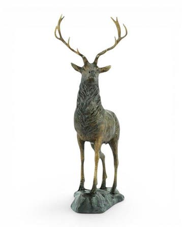 sculptuur, Majestic Stag - Deer - 30 cm - Brons