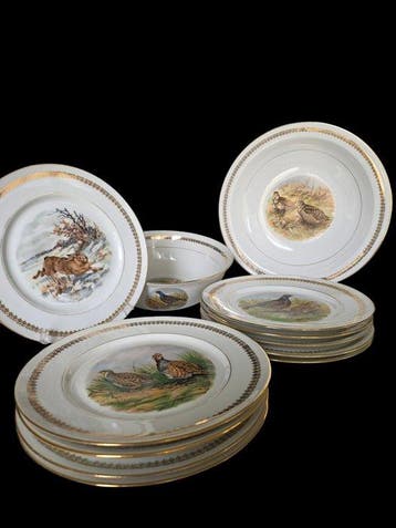 P.L Limoges France - gibier chasse - service à ragoût - à, Antiek en Kunst