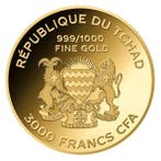 Tchad. 3000 Francs 1/1000 oz 999 Fine Gold Coca-Cola Polar