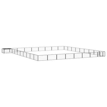 vidaXL Hondenkennel 36 panelen 100x50 cm gepoedercoat staal, Verzenden, Nieuw