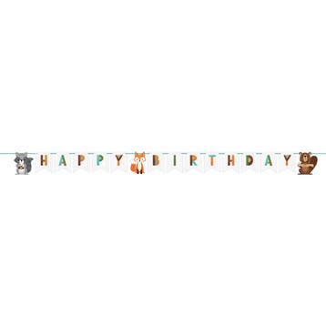 Bosdieren Letterslinger Happy Birthday 2,4m, Verzenden