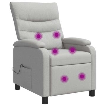 vidaXL Massage Relaxstoel Wolkgrijs Stof, Verzenden, Nieuw