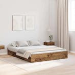 vidaXL Opbergbedframe met lade Oud Hout 135 x 190 cm Bewerkt, Verzenden