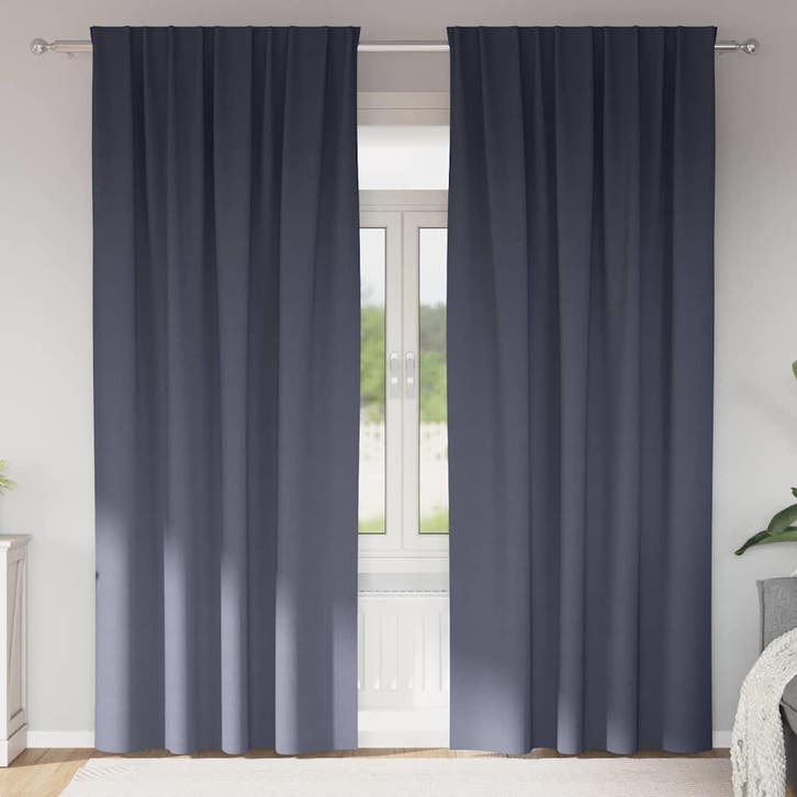 vidaXL Blackout Gordijnen met Ringen 2 st Antraciet 225 x, Maison & Meubles, Ameublement | Rideaux & Stores à lamelles, Envoi