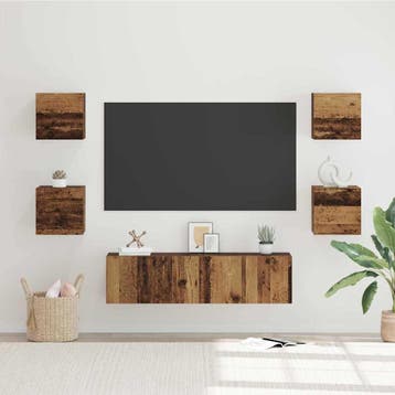 vidaXL Tv-meubelset 6 st Oud Hout Bewerkt hout, Verzenden, Nieuw