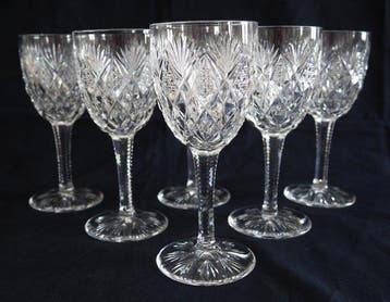 St. Louis - Verre à vin (6) - service Florence - signé -