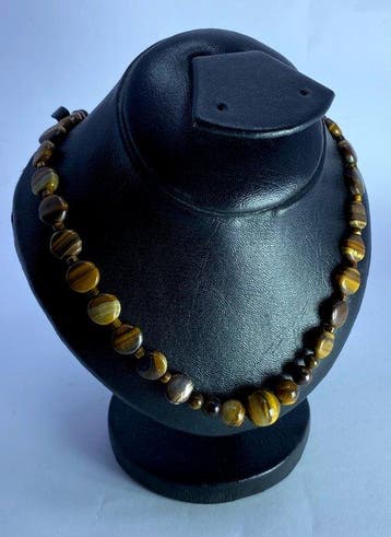 Collier œil de tigre Poli - Hauteur : 15 mm - Largeur : 8