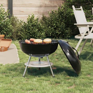 vidaXL Houtskool Grill 36,5 x 36,5 x 40 cm Zwart, Verzenden, Nieuw