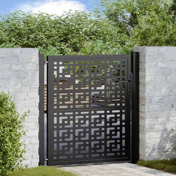 vidaXL Poort met kruisontwerp 100x100 cm staal zwart, Verzenden