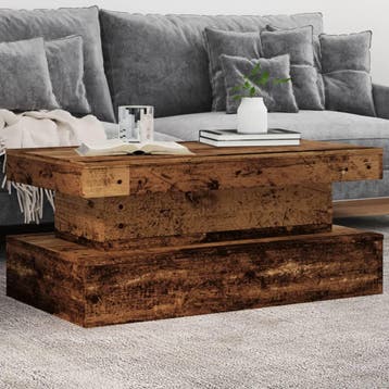 vidaXL Salontafel met LED-verlichting 90x50x40 cm oud, Huis en Inrichting, Tafels | Salontafels, Verzenden, Nieuw