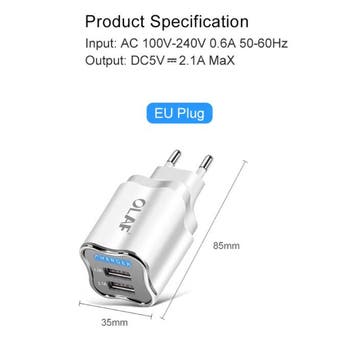 Dual 2x Port USB Stekkerlader - 2.1A Muur Oplader, Verzenden
