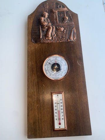 Wanddecoratie - Frankrijk - Thermometer /barometer, Antiek en Kunst