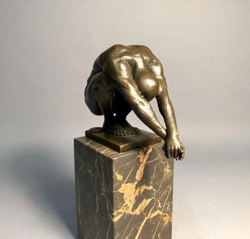 Statuette, The Diver - 24 cm - Bronze