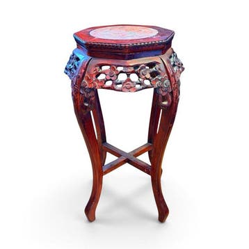Tafel - Pedestal - Hout, Marmer - Modernistische Peana