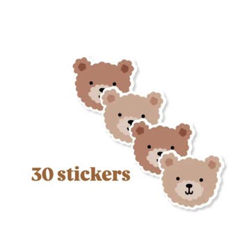 30x Sticker Little Bears - beren - Sluitsticker (Stickers), Ophalen of Verzenden, Meerdere stickers