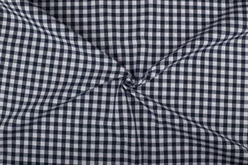 Boerenbont stof marineblauw 10mm geruit - Katoen 10m op rol, Verzenden, Nieuw