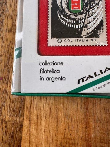 Italia 90 World Cup - Sterling Silver Stamp with Serigraphy, Nieuw