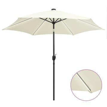 vidaXL Parasol met LED-verlichting en aluminium paal 300 cm, Tuin en Terras, Verzenden, Nieuw