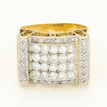 Ring - 18 karaat Geel goud Diamant (Natuurlijk) - Diamant -, Handtassen en Accessoires, Nieuw