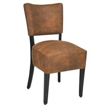 Stoel | TARA | Microvezel/Hout | Cognac | Wengé Frame |, Verzenden