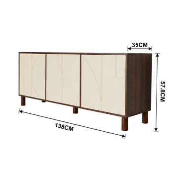 Meuble TV avec motifs abstraits - beige et marron - 138 x 35, Verzenden, Neuf