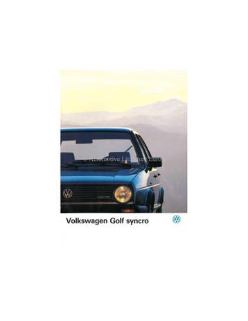 1986 VOLKSWAGEN GOLF SYNCRO BROCHURE NEDERLANDS