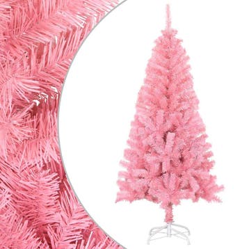 vidaXL Kunstkerstboom met standaard 120 cm PVC roze, Verzenden, Nieuw