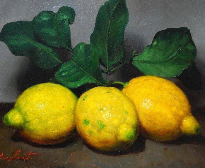 Giuseppe Cacciapuoti (1969) - Limoni, Antiquités & Art, Art | Peinture | Classique
