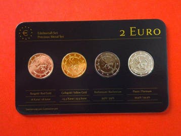 Monaco. 2 Euro 2013 ONU (4 coins) - colored by a private