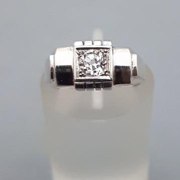Argent, Art déco, quartz (testé) - Bague, Antiek en Kunst