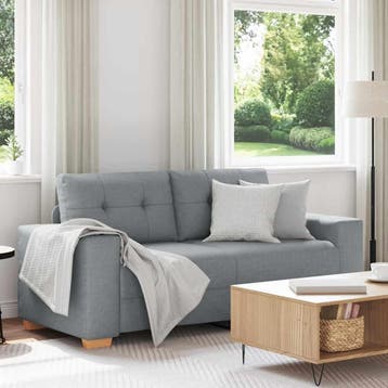 vidaXL Loveseat bank / zetel 180x77x82 cm stof lichtgrijs, Verzenden
