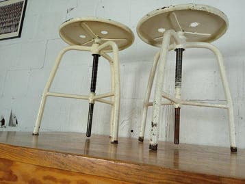 Kruk - Vintage verstelbare ziekenhuiskruk - Staal