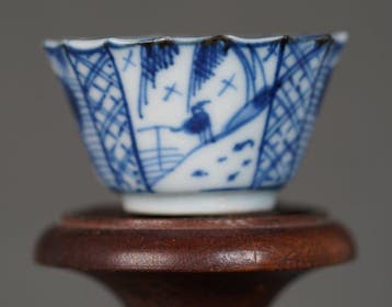 Kangxi (1662-1722) - Kop en schotel - Fisherman in