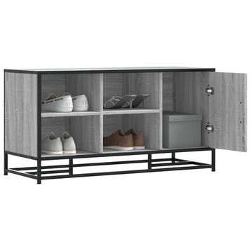 vidaXL Schoenenbank 100x40x53,5 cm bewerkt hout en metaal, Verzenden