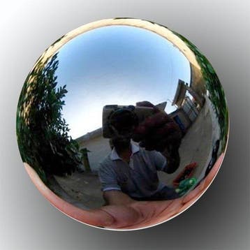 obsidiaanbol, Mexicaans gepolijst. - Hoogte: 80 mm -