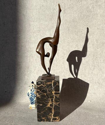 Statue, Bronzen Abstracte Danseres — stijl van Milo - 36, Antiek en Kunst