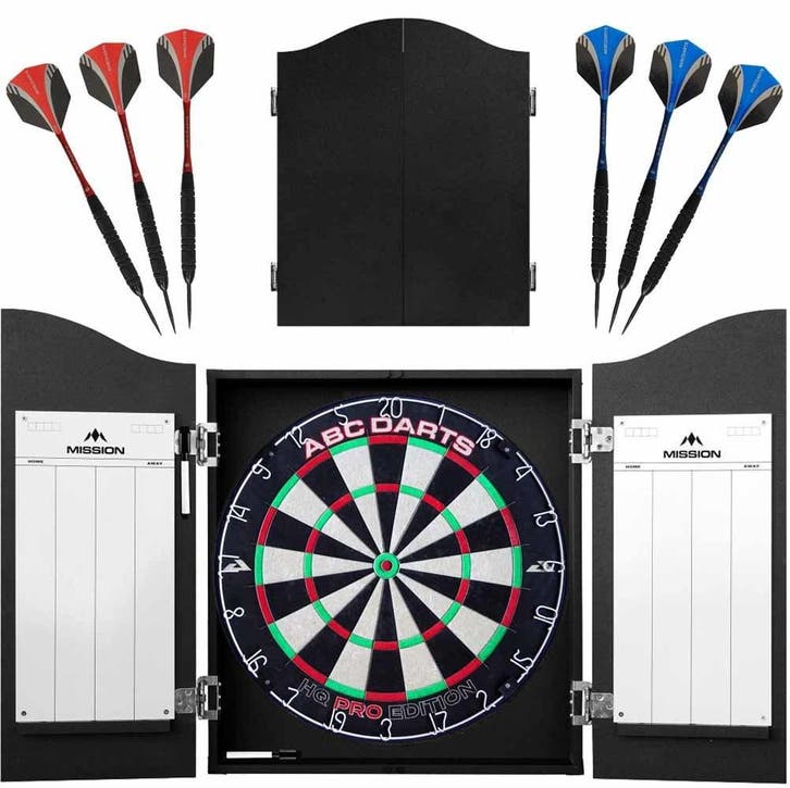 ABC Darts - Dartkabinet met Dartbord en 2 sets Dartpijlen, Sports & Fitness, Fléchettes, Enlèvement ou Envoi