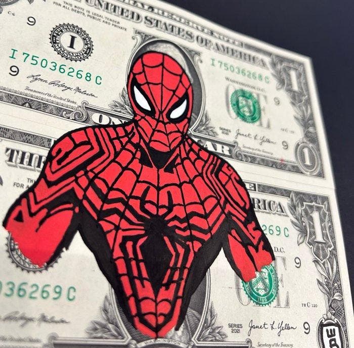 eR.B. -  Street Art _ Spiderman, Antiek en Kunst, Kunst | Schilderijen | Modern