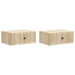 vidaXL Nachtkastje 2 pcs Sonoma Eiken 49 x 34,5 x 20 cm, Huis en Inrichting, Slaapkamer | Nachtkastjes, Verzenden, Nieuw