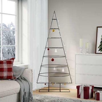 vidaXL Kerstdecoratie kerstboom 180 cm metaal zwart, Verzenden