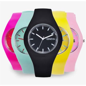 Jelly Horloge Unisex - Kwarts Uurwerk Silicoon Bandje Zwart, Verzenden