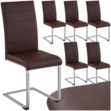 Sledestoelen, kunstleer - bruin, Set van 6, Huis en Inrichting, Verzenden, Nieuw