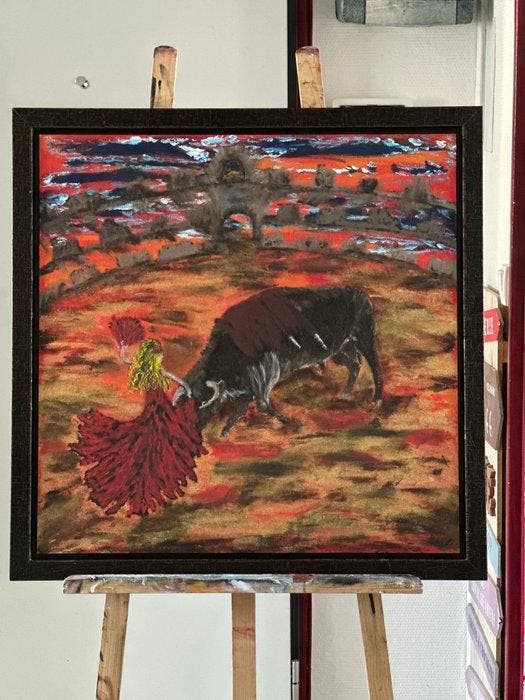 Milène Liard - Toréador / Carmen, Antiquités & Art, Art | Peinture | Classique