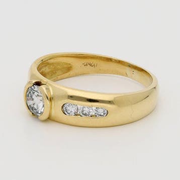 Ring - 18 karaat Geel goud - 0.46ct. tw. Diamant, Nieuw
