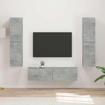 vidaXL Tv-meubelset 6 st Beton Grijs Bewerkt hout, Verzenden, Nieuw